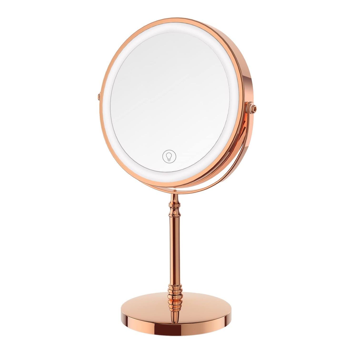 DEIOVWXS Makeup Mirror, Rechargeable Vanity Mirror with 3 Lights, 1X/10X | Adjustable Brightness, 3000mAh, Double-Sided, Gift for Mom, Women, Wife, Girls, Dorm Room Essential