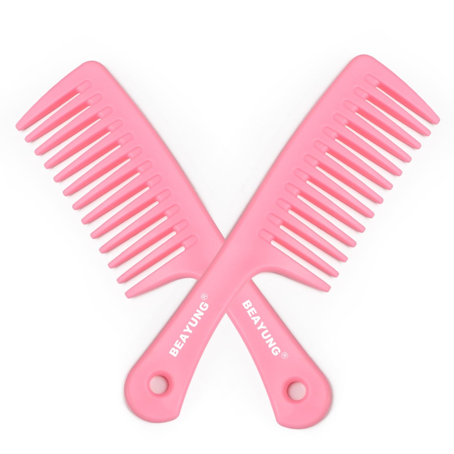 2PCS Large Wide Tooth Comb, Shower Combs, Hair comb for wet curly hair, Durable Hair Brush for Best Styling and Professional Hair Care(1Black,1White)