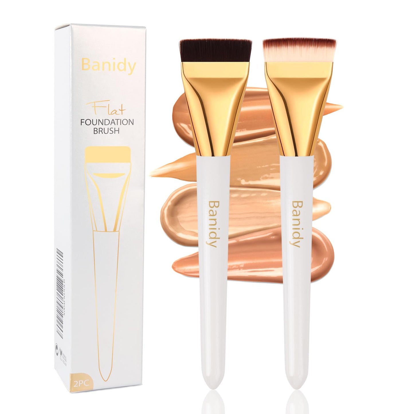 Makeup Brushes, Large Powder Brush & Foundation Brush Flawless Finish | for Highlighter, Loose Powder, Blush, Cream, Contour, Concealer, Blending Liquid, Cruelty-Free