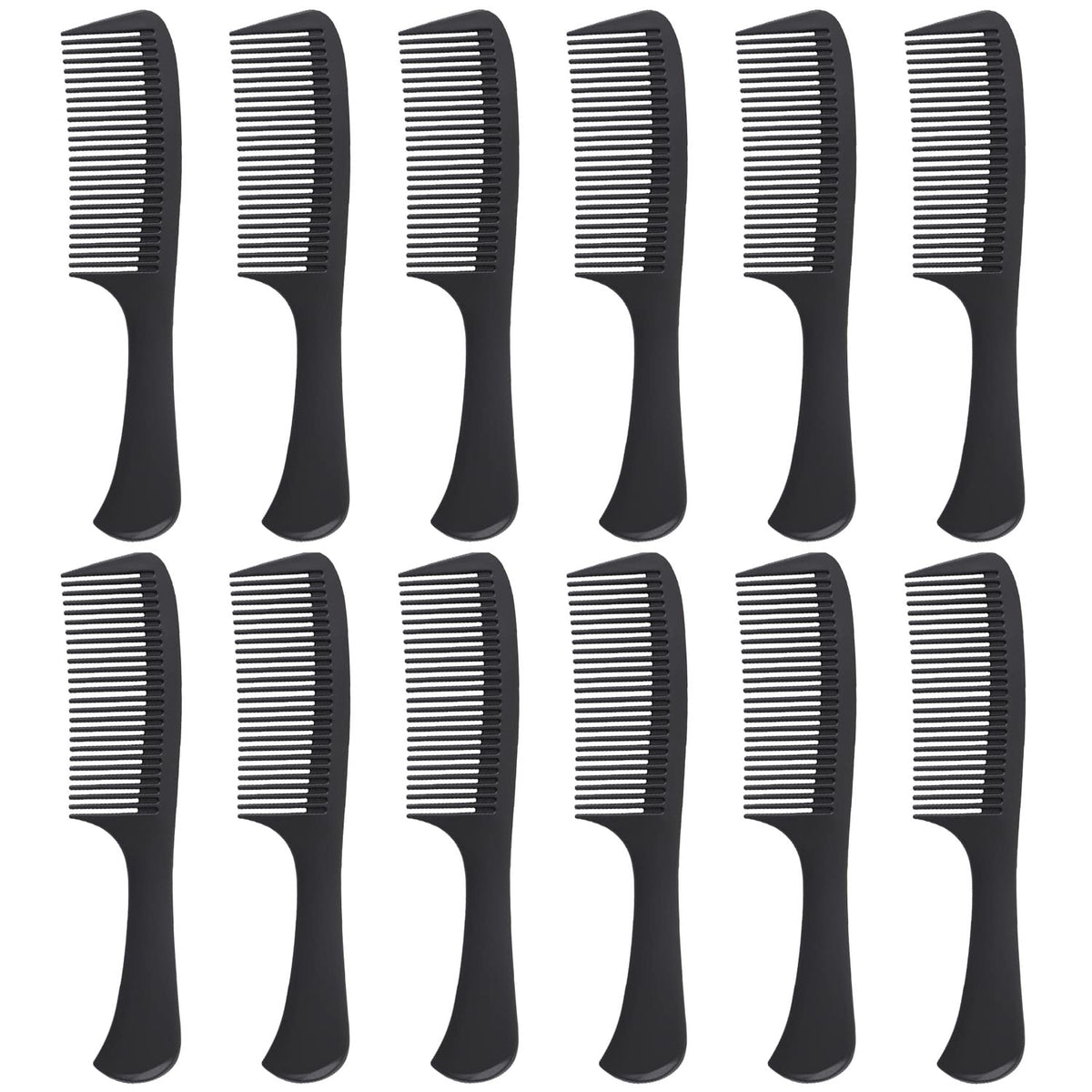 Large Detangling Comb With Professional Handle - Carbon Fiber, Cutting, Hairdressing, Styling, Round Tooth, Barber, Travel Hair Comb for Men and Women