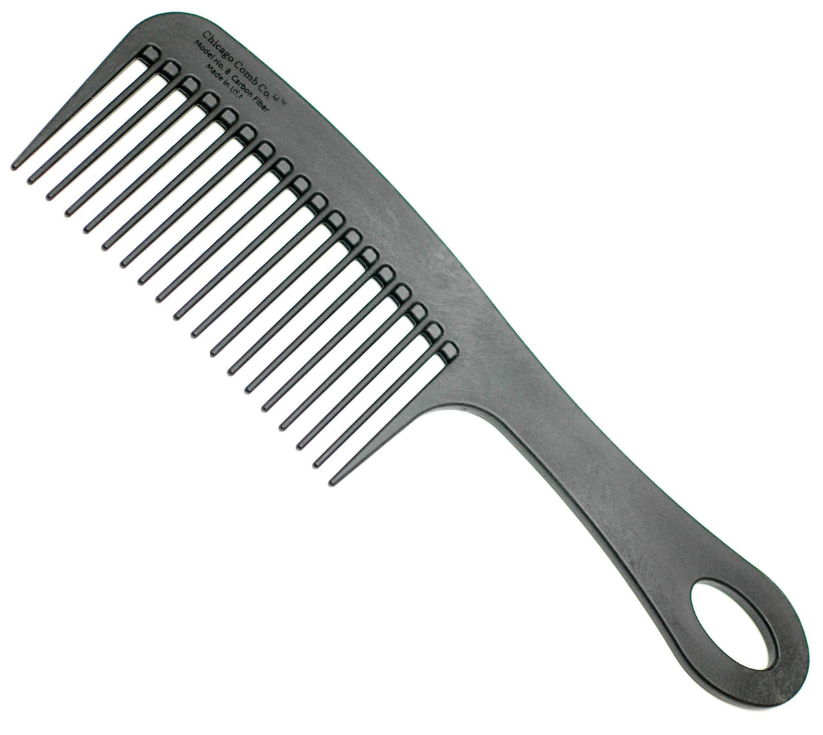 Chicago Comb Model 1 Carbon Fiber, Made in USA, smooth, strong, and light, anti-static, heat-resistant, 5.5 inches (14 cm) long, ultimate daily use, pocket, and travel comb