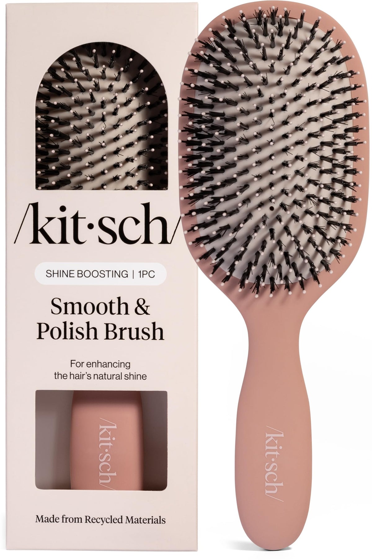 Kitsch Smooth & Polish Hair Brushes For Women and Men - Coastal Blue Print | Hairbrush For Women | Dual Bristle Detangler Brush – Vegan Boar & Nylon Hair Brush w/ Cushioned Pad for Scalp Massage