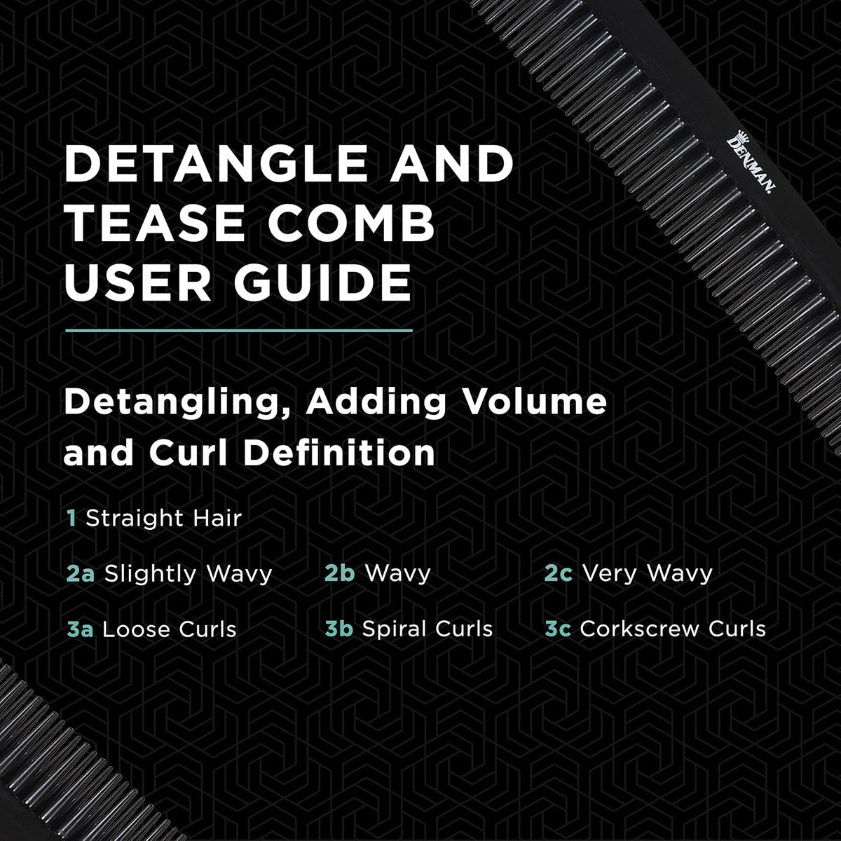 Denman Tame 'n' Tease Multifunction Comb Black