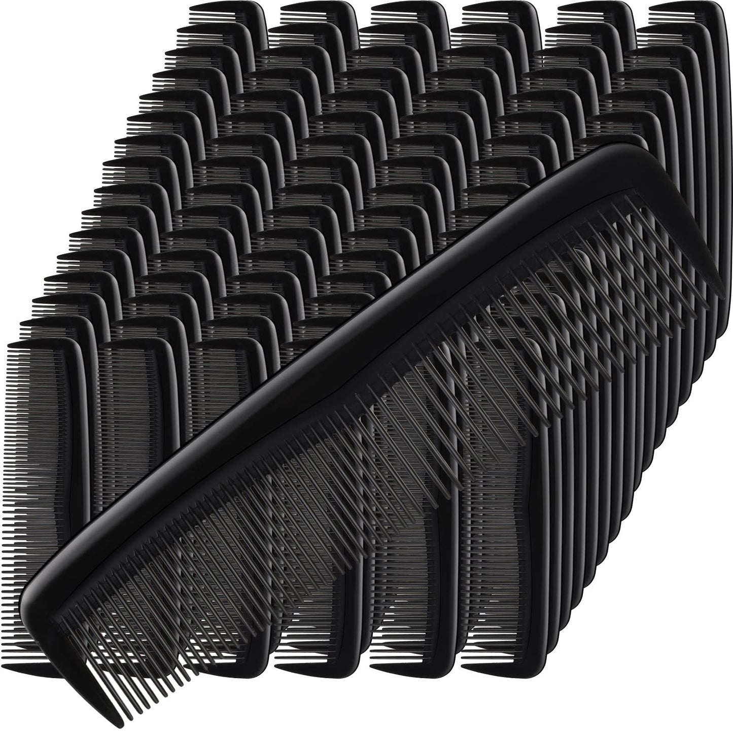 150 Pcs Combs Bulk, 5" Black Fine and Wide Tooth Plastic Comb for Women Men | Travel size, hair styling daily use, bulk supply for homeless, charity salon, school, nursing home