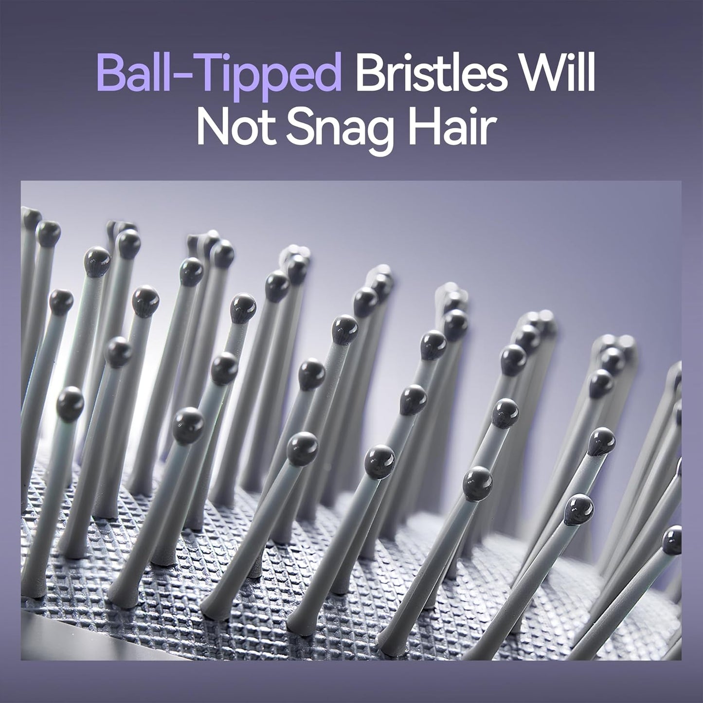 Hair Brush for Men, Detangling & Styling Hairbrush with Flex Cushion Base | Ball-Tipped Bristles, For Wet/Dry Use, Scalp Massage Function, Mens Detangler Brushes for Fine/Thin/Short/Thick Hair, Gray