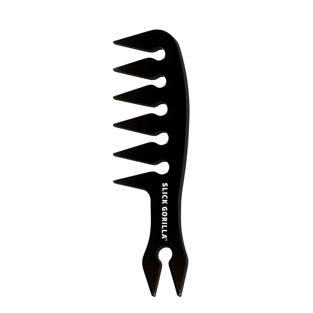 Slick Gorilla Texture Comb for Men and Women, Wide Tooth Hair Styling Comb | Wide teeth and a double-pronged tail create separation, definition, and clean parts on straight, wavy, or curly hair.