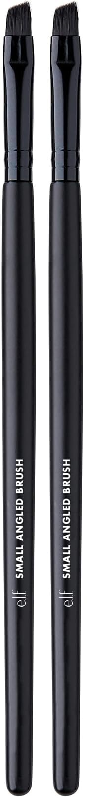 e.l.f. Small Angled Brush, Creates Even, Thin & Straight Lines, Great For Applying Lip Color, Eyebrow Color & Eyeliner, Vegan & Cruelty-Free