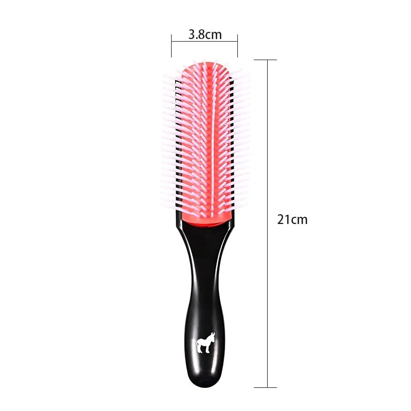 Pete & Pedro Classic Cushion 9 Row Nylon Bristle Detangling Hairbrush | 9 Row Nylon Bristle Hairbrush For Men And Women To Detangle, Style, Shape, Blow Dry, And Smooth Thick, Curly, All Hair Types