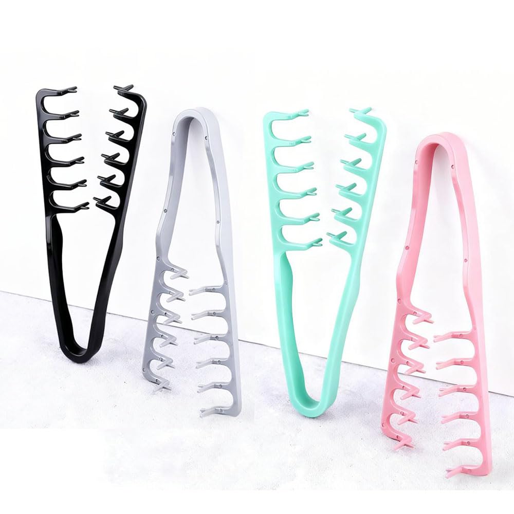2 Packs Texture Comb - Wide & Fine-Tooth Volumizing Hair Styling Tool, Anti-Frizz Fluffy Hairbrush for Men & Women, Suitable for All Hair Types (Black + Gray)