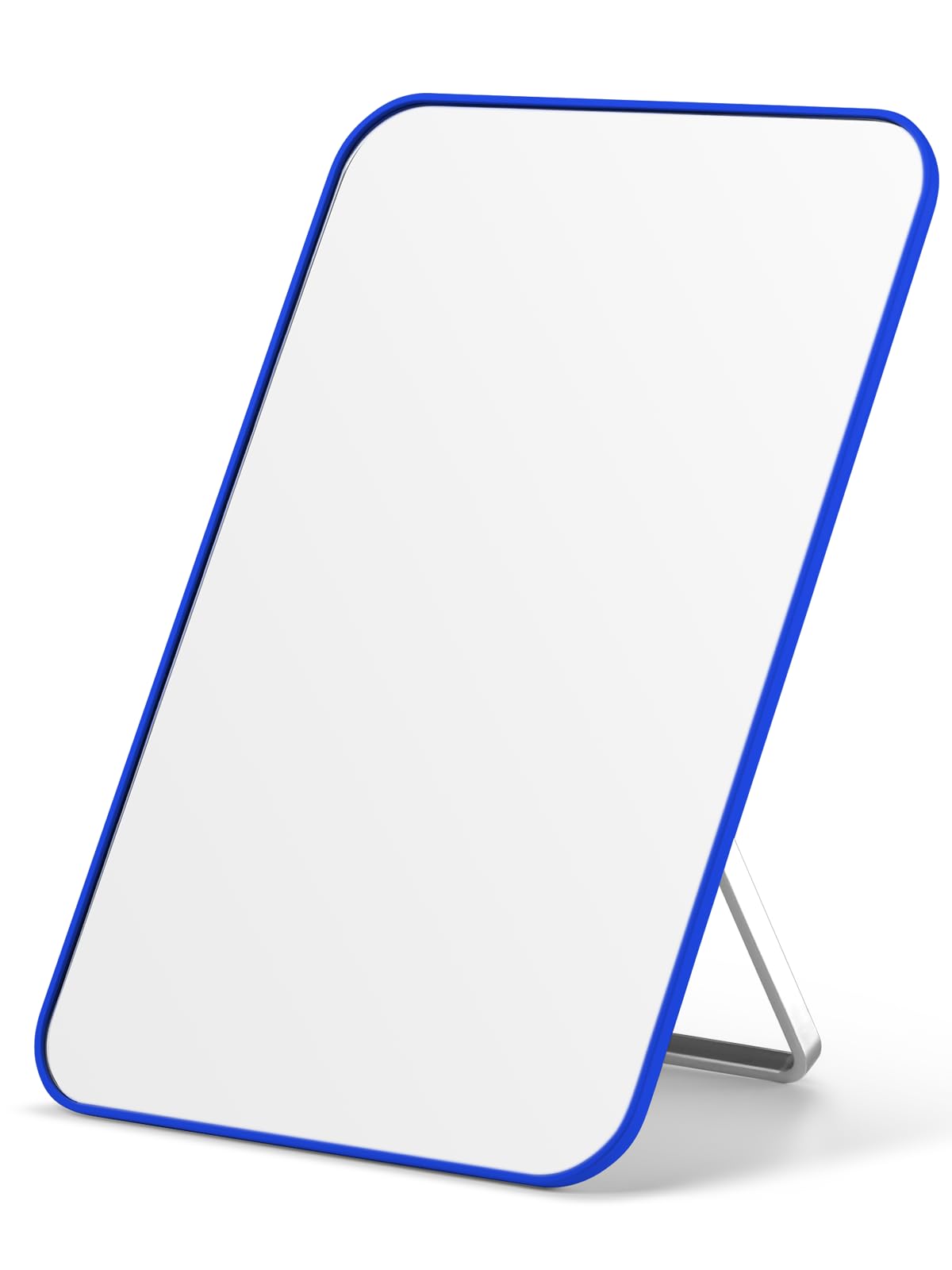 OMIRO 8 x 5 in Desk Makeup Mirror with Stand and Hanging Hole, White | Table Mirror with Foldable Bracket, Travel Mirror for Men and Women, Shaving and Travel, Distortion-Free Reflection