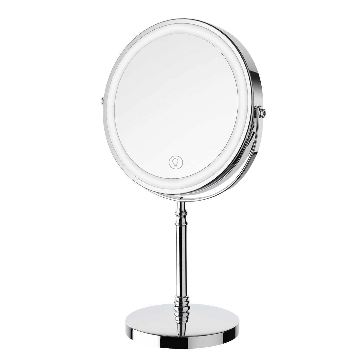 DEIOVWXS Makeup Mirror, Rechargeable Vanity Mirror with 3 Lights, 1X/10X | Adjustable Brightness, 3000mAh, Double-Sided, Gift for Mom, Women, Wife, Girls, Dorm Room Essential