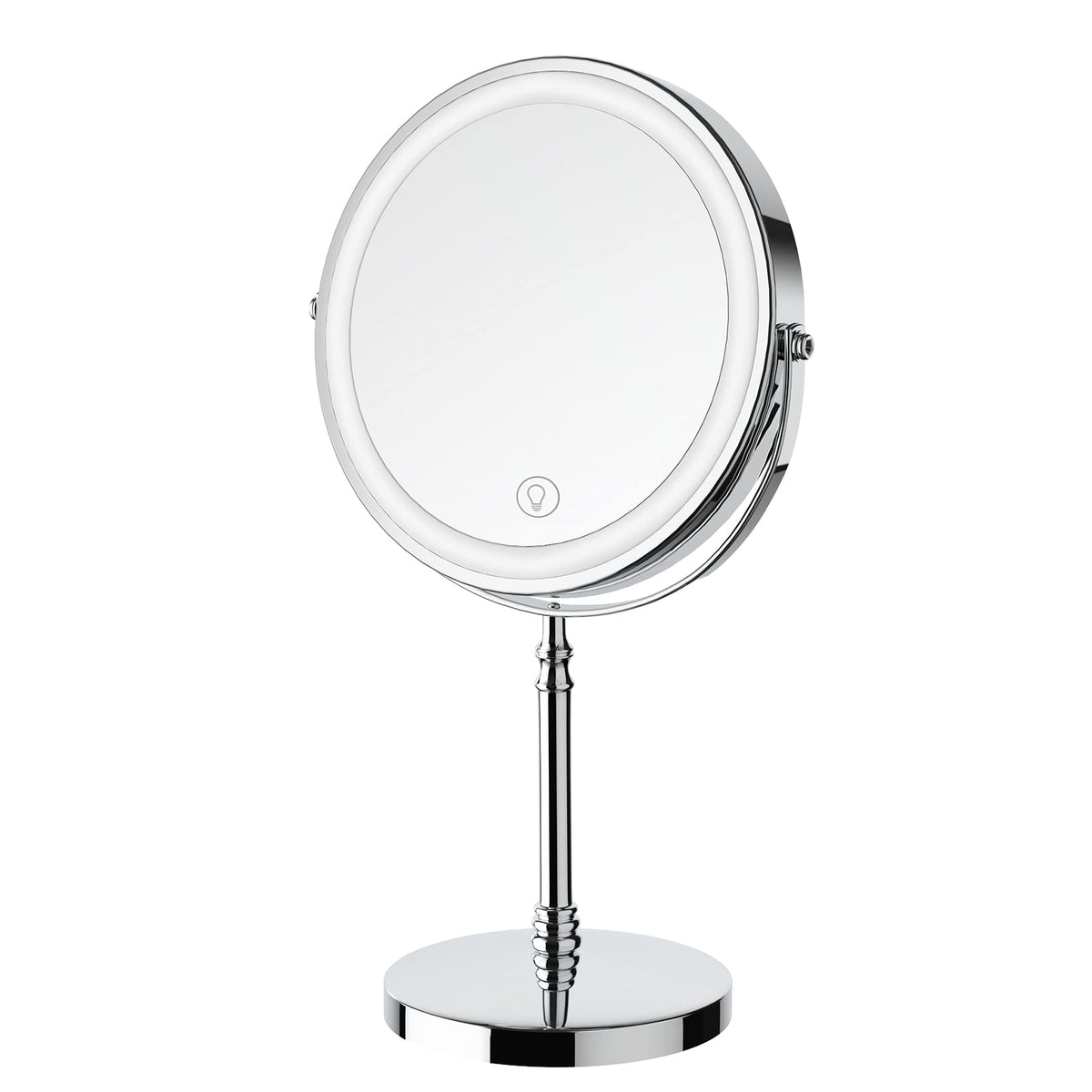 DEIOVWXS Makeup Mirror, Rechargeable Vanity Mirror with 3 Lights, 1X/10X | Adjustable Brightness, 3000mAh, Double-Sided, Gift for Mom, Women, Wife, Girls, Dorm Room Essential