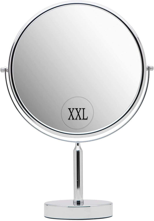 XXL Double Sided 3X Magnifying Makeup Mirror with Stand, 17"x11" | 1X Flip Side & 3X Magnifying Mirror with Sturdy Base - Ideal for Desk, Table, Office, Retail Store Counters & Makeup Vanities