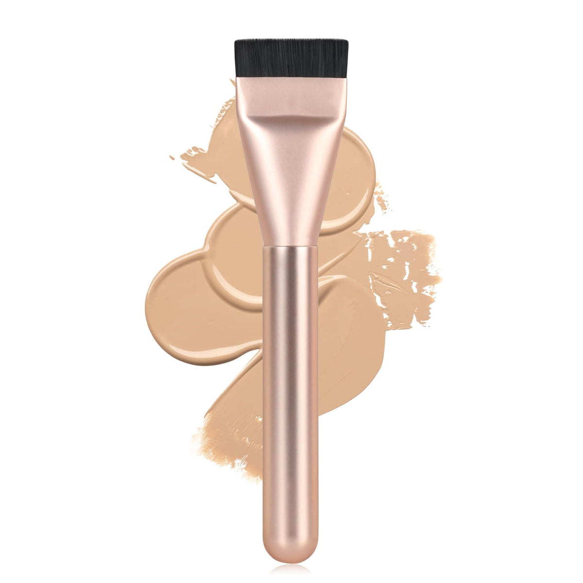 Flat Foundation Brush,Korean Makeup Brush Spatula Facial Brush | For Liquid Foundation,Premium Face Makeup Brush for Blending Cream (Silver)
