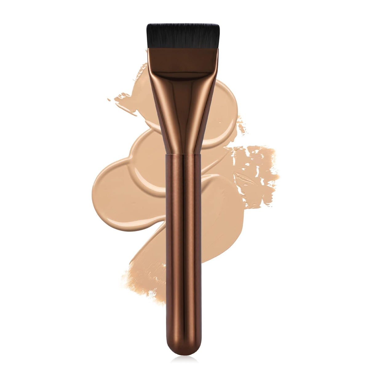 Flat Foundation Brush,Korean Makeup Brush Spatula Facial Brush | For Liquid Foundation,Premium Face Makeup Brush for Blending Cream (Silver)
