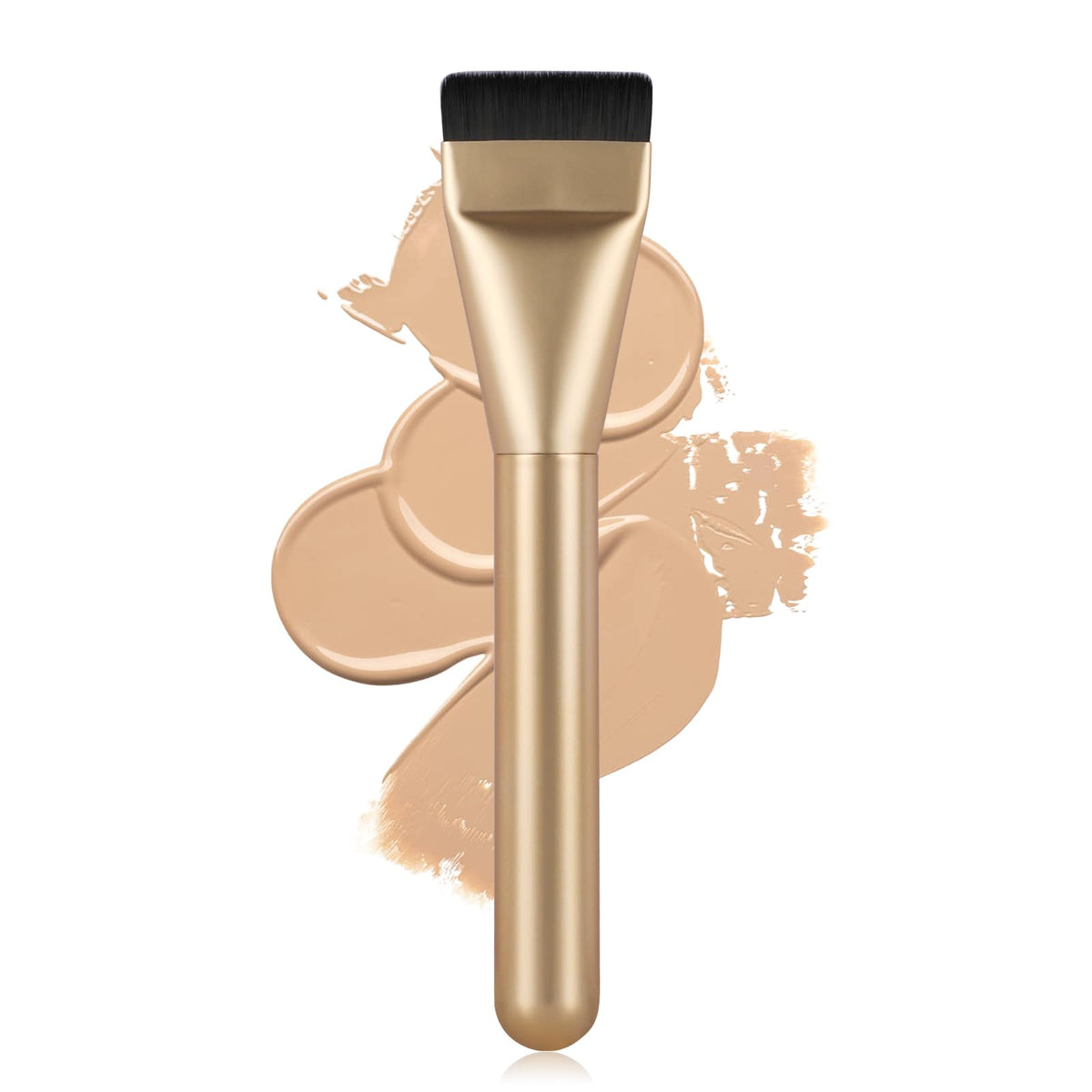 Flat Foundation Brush,Korean Makeup Brush Spatula Facial Brush | For Liquid Foundation,Premium Face Makeup Brush for Blending Cream (Silver)