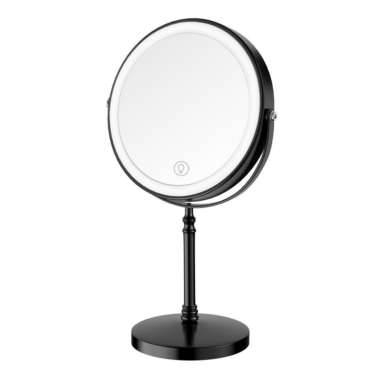 DEIOVWXS Makeup Mirror, Rechargeable Vanity Mirror with 3 Lights, 1X/10X | Adjustable Brightness, 3000mAh, Double-Sided, Gift for Mom, Women, Wife, Girls, Dorm Room Essential