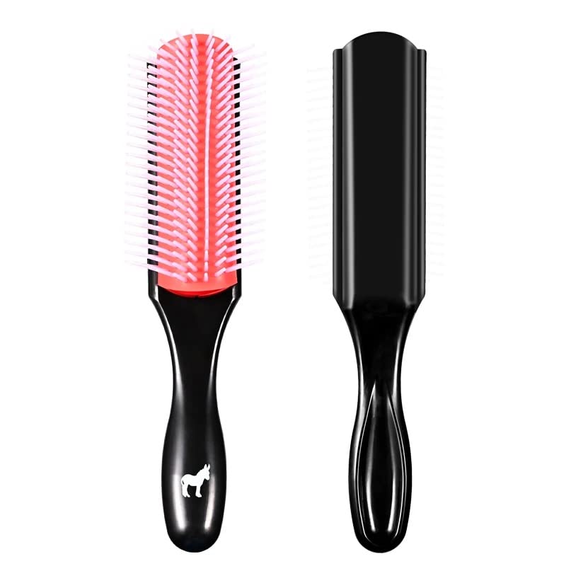 Pete & Pedro Classic Cushion 9 Row Nylon Bristle Detangling Hairbrush | 9 Row Nylon Bristle Hairbrush For Men And Women To Detangle, Style, Shape, Blow Dry, And Smooth Thick, Curly, All Hair Types