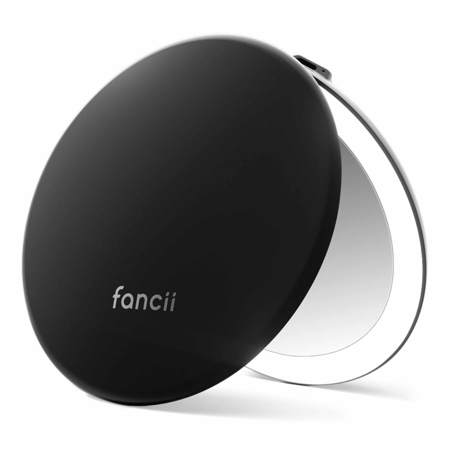 Fancii Taylor LED Lighted Travel Makeup Mirror, Rechargeable with 10x/1x Magnifying & 3 Light Settings - Compact, Portable, Large 5” Wide Hand Mirror for Handbag and Purses (Rose Gold)