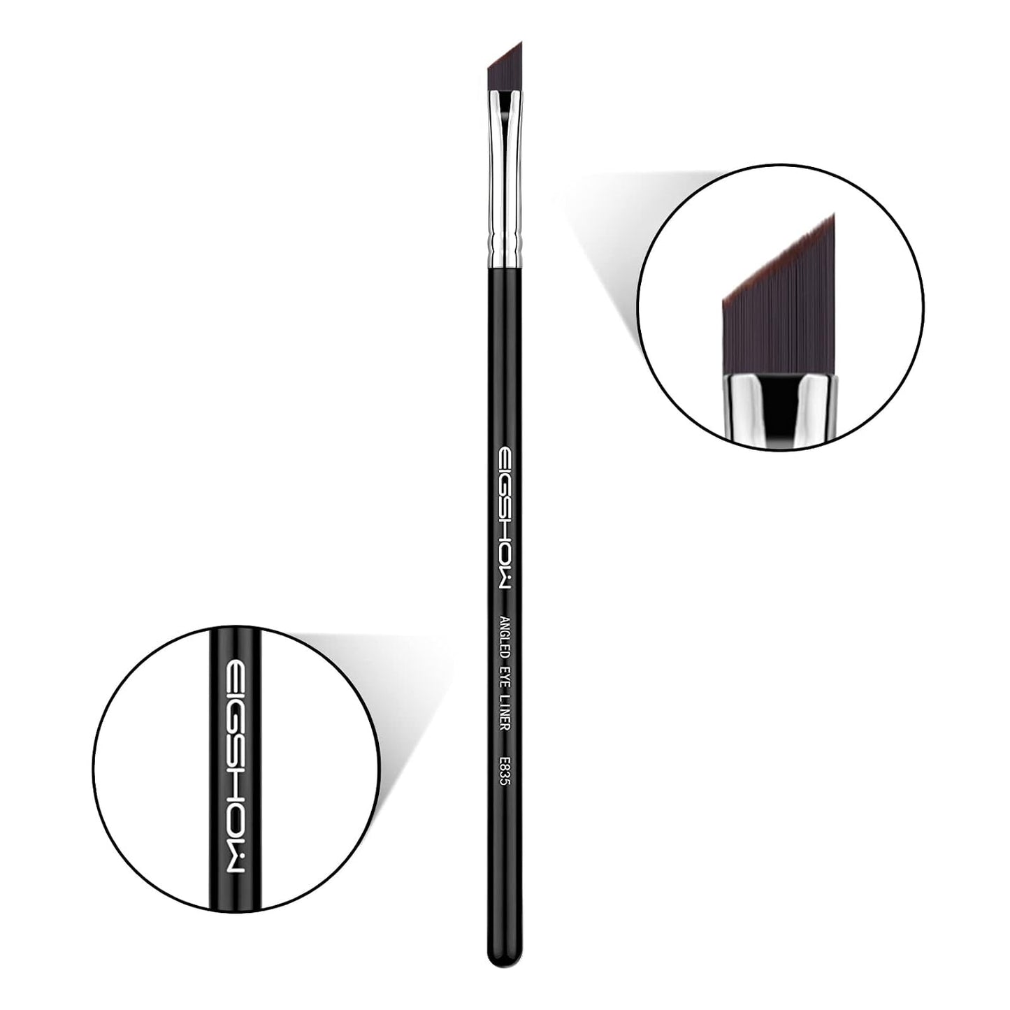 Eyeliner Brush Fine Angled - PRO Precision Gel Eye Liner Makeup Brush | Ultra Thin Slanted Flat Angle - Premium Cruelty Free Synthetic Bristles (E835 )