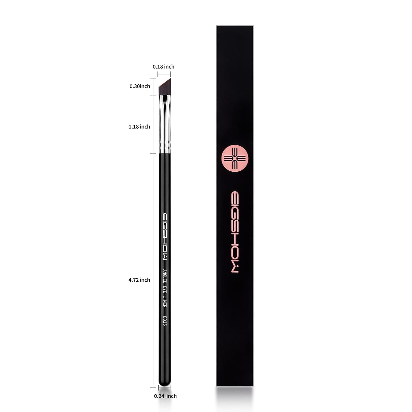 Eyeliner Brush Fine Angled - PRO Precision Gel Eye Liner Makeup Brush | Ultra Thin Slanted Flat Angle - Premium Cruelty Free Synthetic Bristles (E835 )