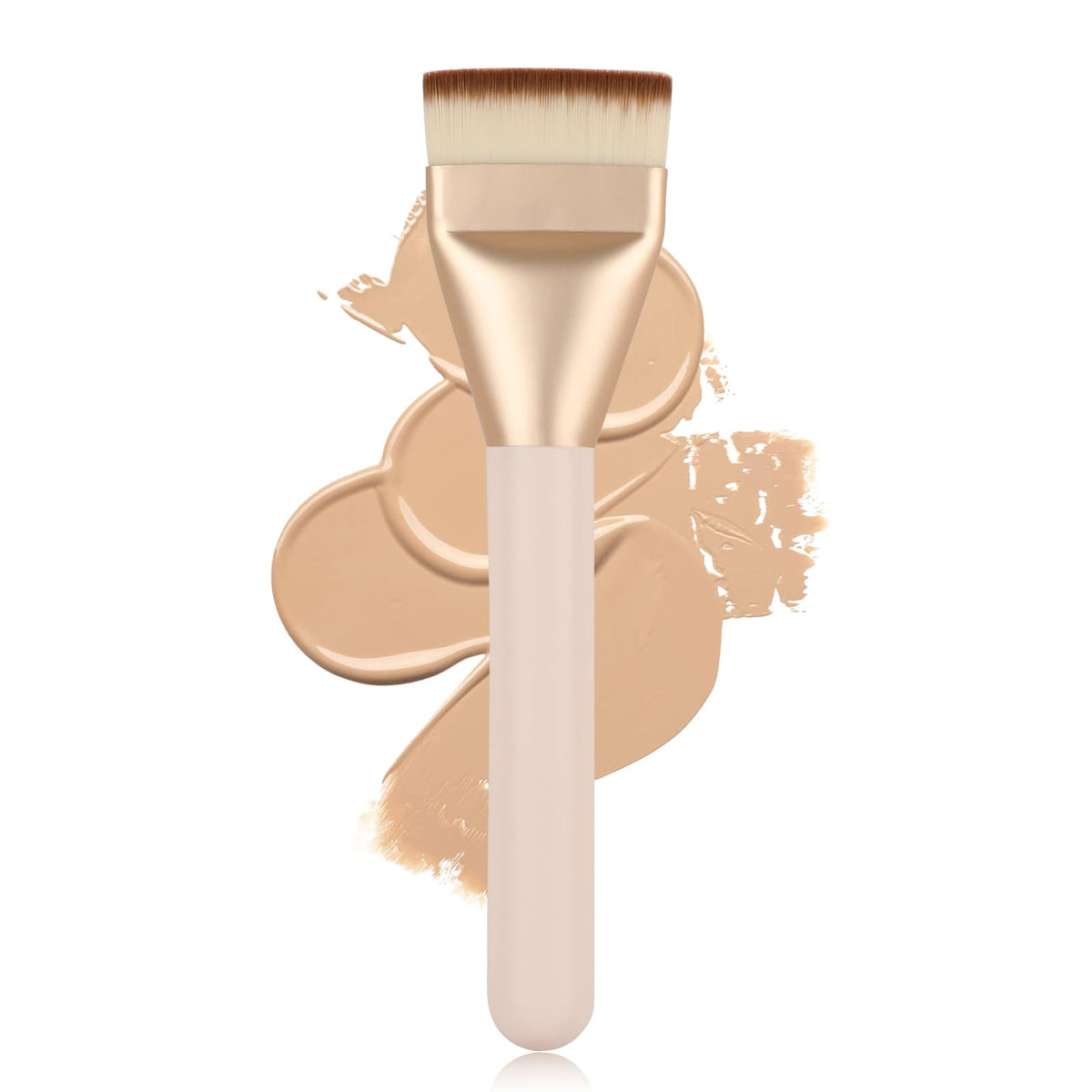 Flat Foundation Brush,Korean Makeup Brush Spatula Facial Brush | For Liquid Foundation,Premium Face Makeup Brush for Blending Cream (Silver)