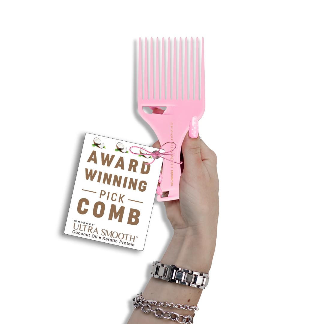 Cricket Ultra Smooth Detangler Comb for Wet, Dry, Long, Thick Hair Anti-Frizz Detangling Shower Comb with Argan & Olive Oils and Keratin Protein Infused Plastic