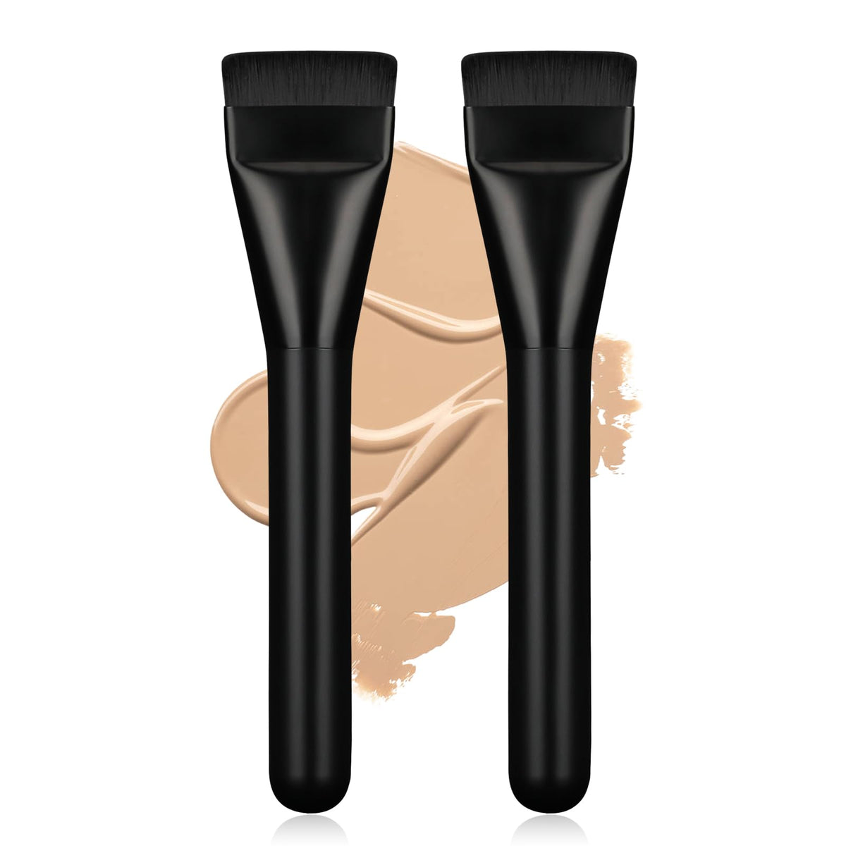 Flat Foundation Brush,Korean Makeup Brush Spatula Facial Brush | For Liquid Foundation,Premium Face Makeup Brush for Blending Cream (Silver)