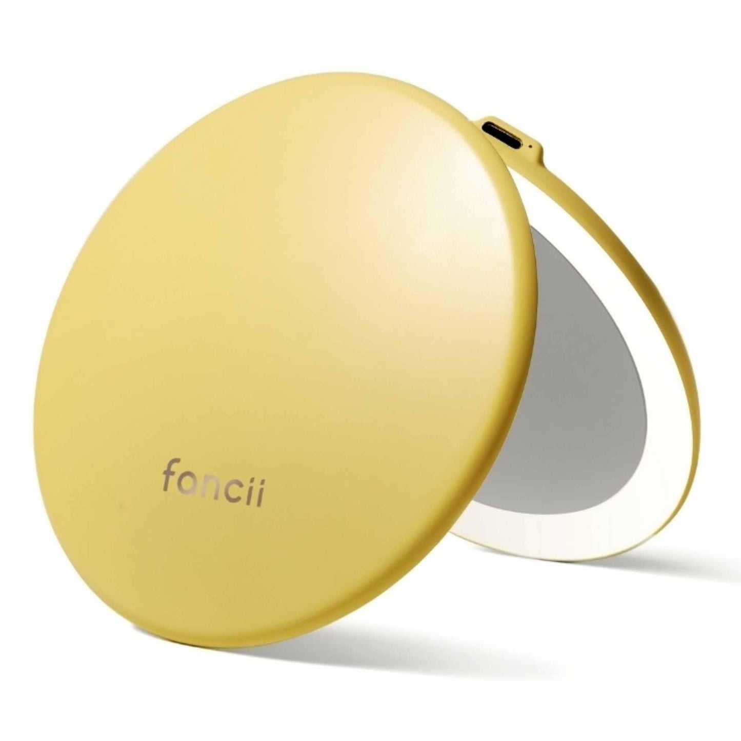 Fancii Taylor LED Lighted Travel Makeup Mirror, Rechargeable with 10x/1x Magnifying & 3 Light Settings - Compact, Portable, Large 5” Wide Hand Mirror for Handbag and Purses (Rose Gold)