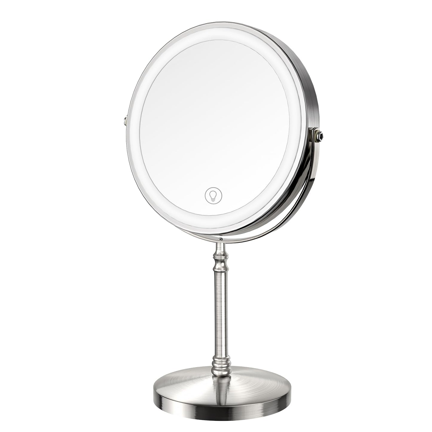 DEIOVWXS Makeup Mirror, Rechargeable Vanity Mirror with 3 Lights, 1X/10X | Adjustable Brightness, 3000mAh, Double-Sided, Gift for Mom, Women, Wife, Girls, Dorm Room Essential