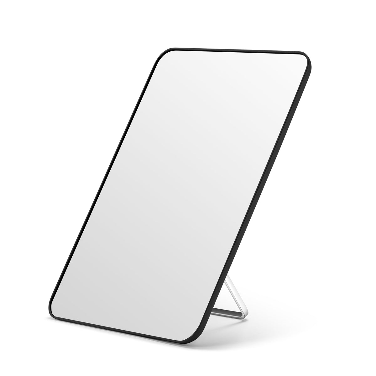 OMIRO 8 x 5 in Desk Makeup Mirror with Stand and Hanging Hole, White | Table Mirror with Foldable Bracket, Travel Mirror for Men and Women, Shaving and Travel, Distortion-Free Reflection