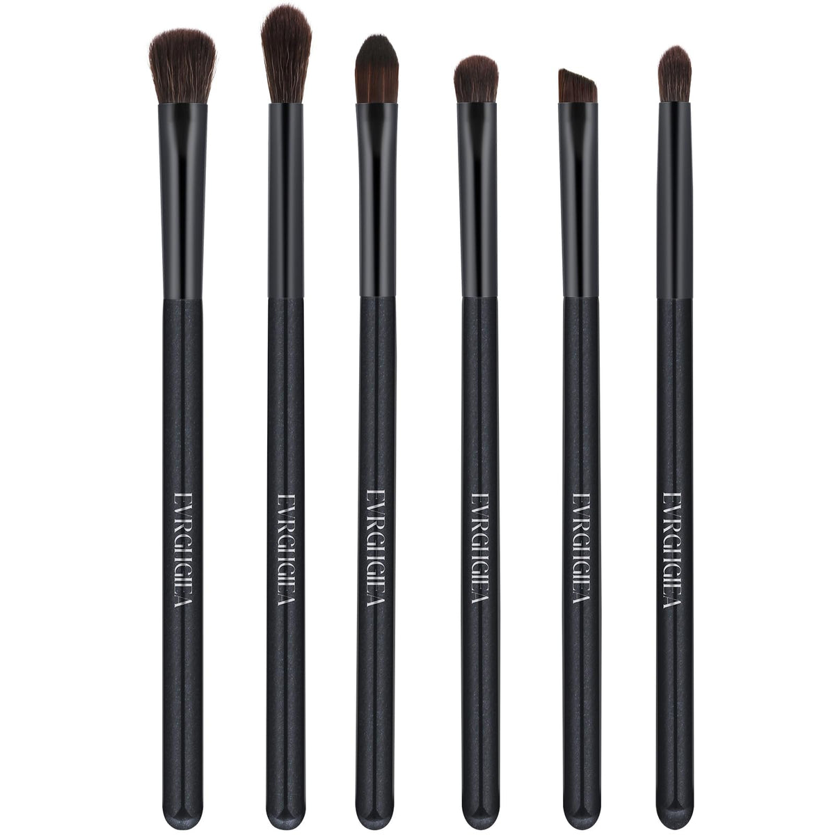 Eye Makeup Brush Set, 6 Pcs Professional Blending Eyeshadow Makeup Brushes for Concealer Eyebrows Eyeliner, Soft Hairs & Wood Handle