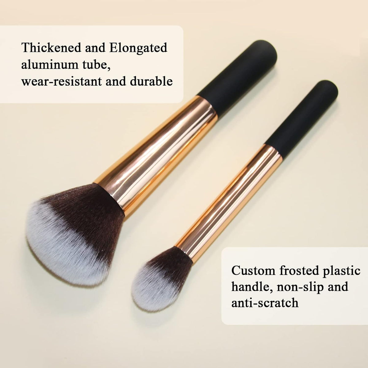 Makeup Brushes, Large Powder Brush & Foundation Brush Flawless Finish | for Highlighter, Loose Powder, Blush, Cream, Contour, Concealer, Blending Liquid, Cruelty-Free