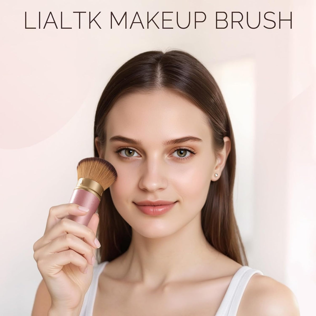 Angled Kabuki Brush with Retractable Desige For Professional makeup | Flawless Application of Foundation,Powder,Blush,Bronzer With Aluminium Body, Non-Toxic Bristles,Cream&liquid cosmetics(Pink)