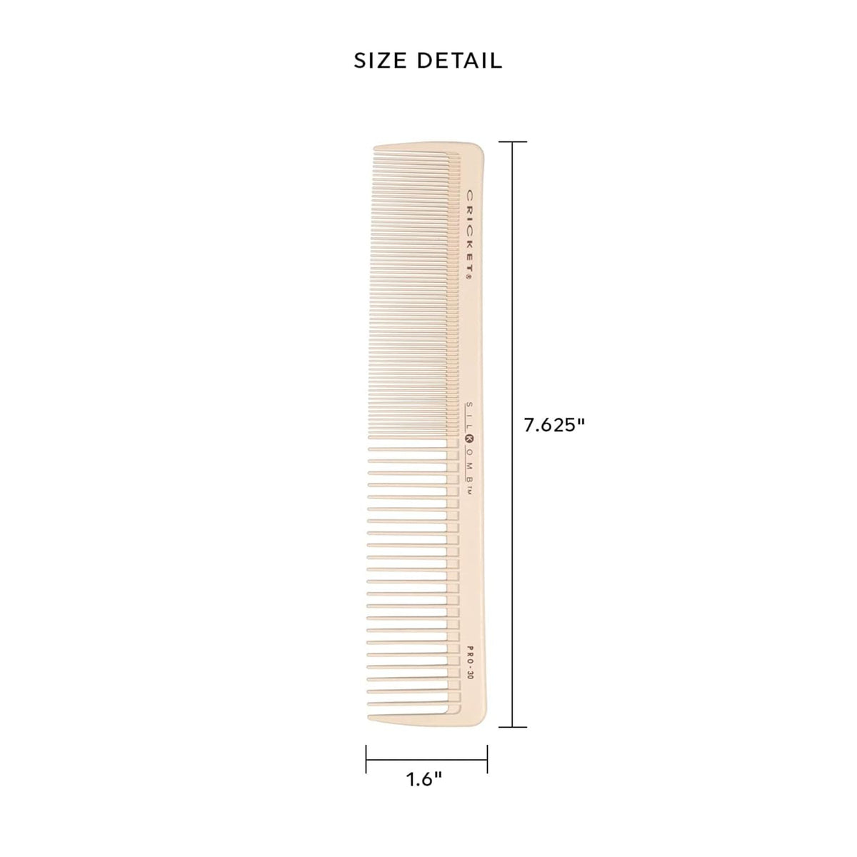 Cricket Silkomb Pro-30 Power Hair Cutting Comb - Silicone-Injected, Seamless Teeth with Dual Tooth Pattern for Precision Cutting, Styling, Ideal for All Hair Types