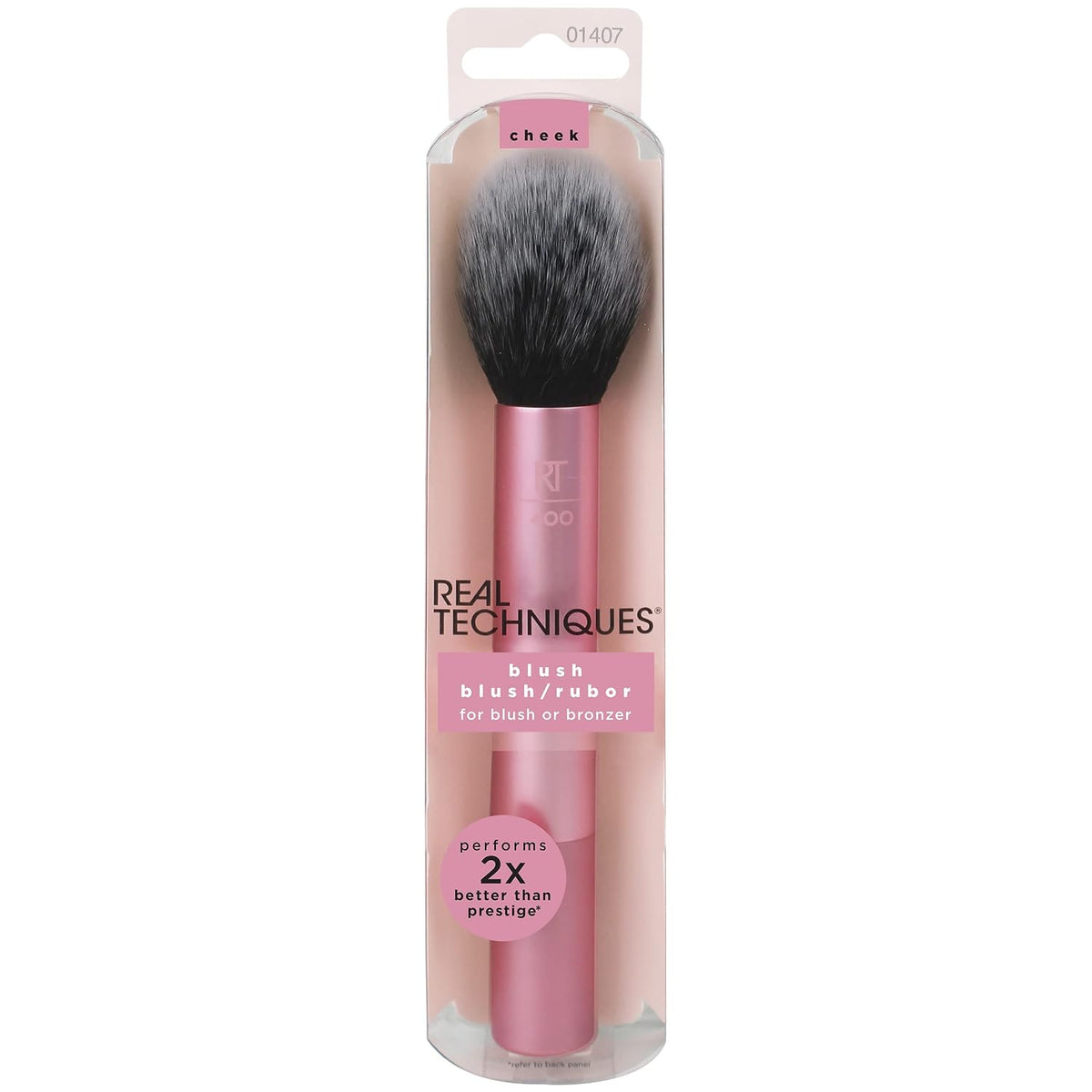 Real Techniques Ultra Plush Blush Makeup Brush, For Loose, Cream, or Pressed Blush, Rosy Glow Cheeks, Fluffy Powder Brush, Aluminum Ferrules, Synthetic Bristles, Vegan & Cruelty Free, 1 Count | Rosy glow cheeks with a blush brush for cheeks, powder bronze