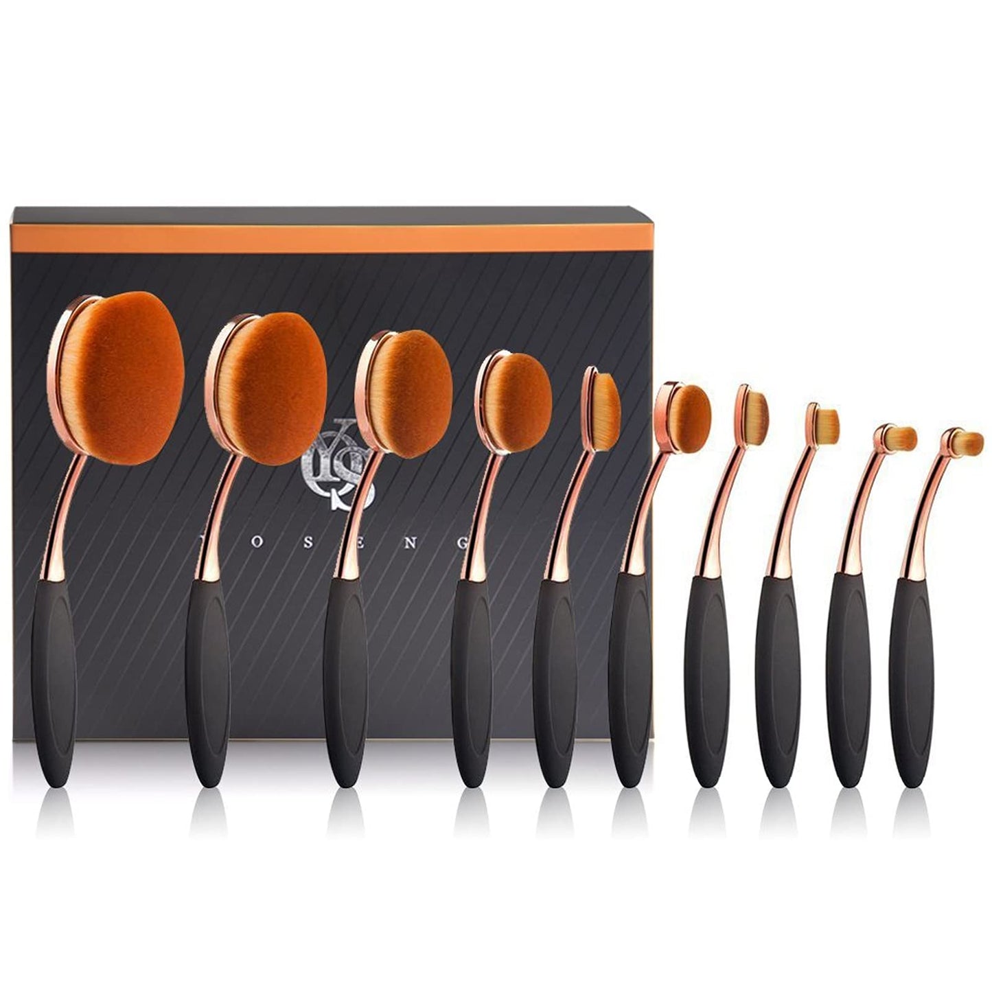 Yoseng Oval Foundation Brush 5 Pcs Toothbrush makeup brushes Fast Flawless Application Liquid Cream Powder Foundation