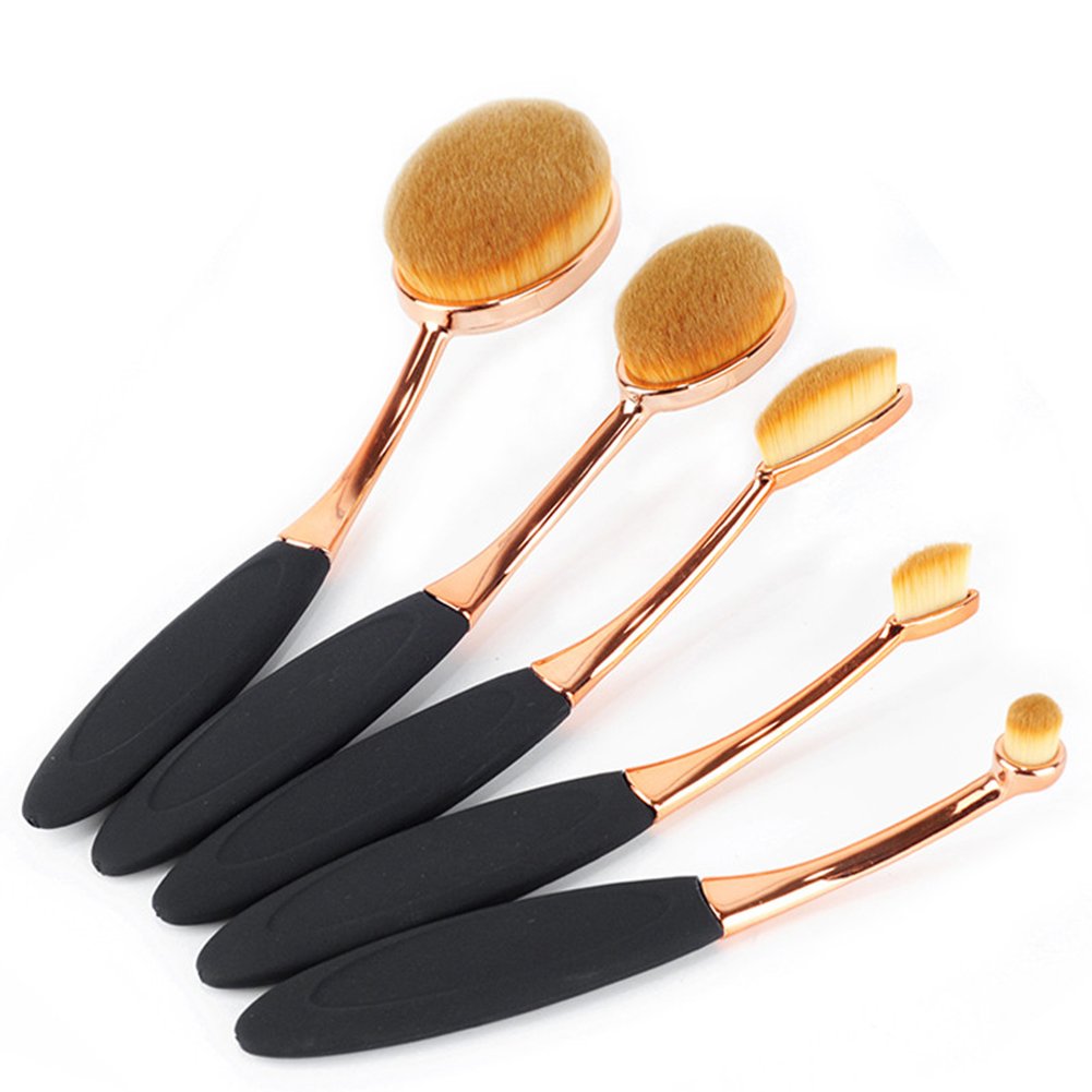 Yoseng Oval Foundation Brush 5 Pcs Toothbrush makeup brushes Fast Flawless Application Liquid Cream Powder Foundation