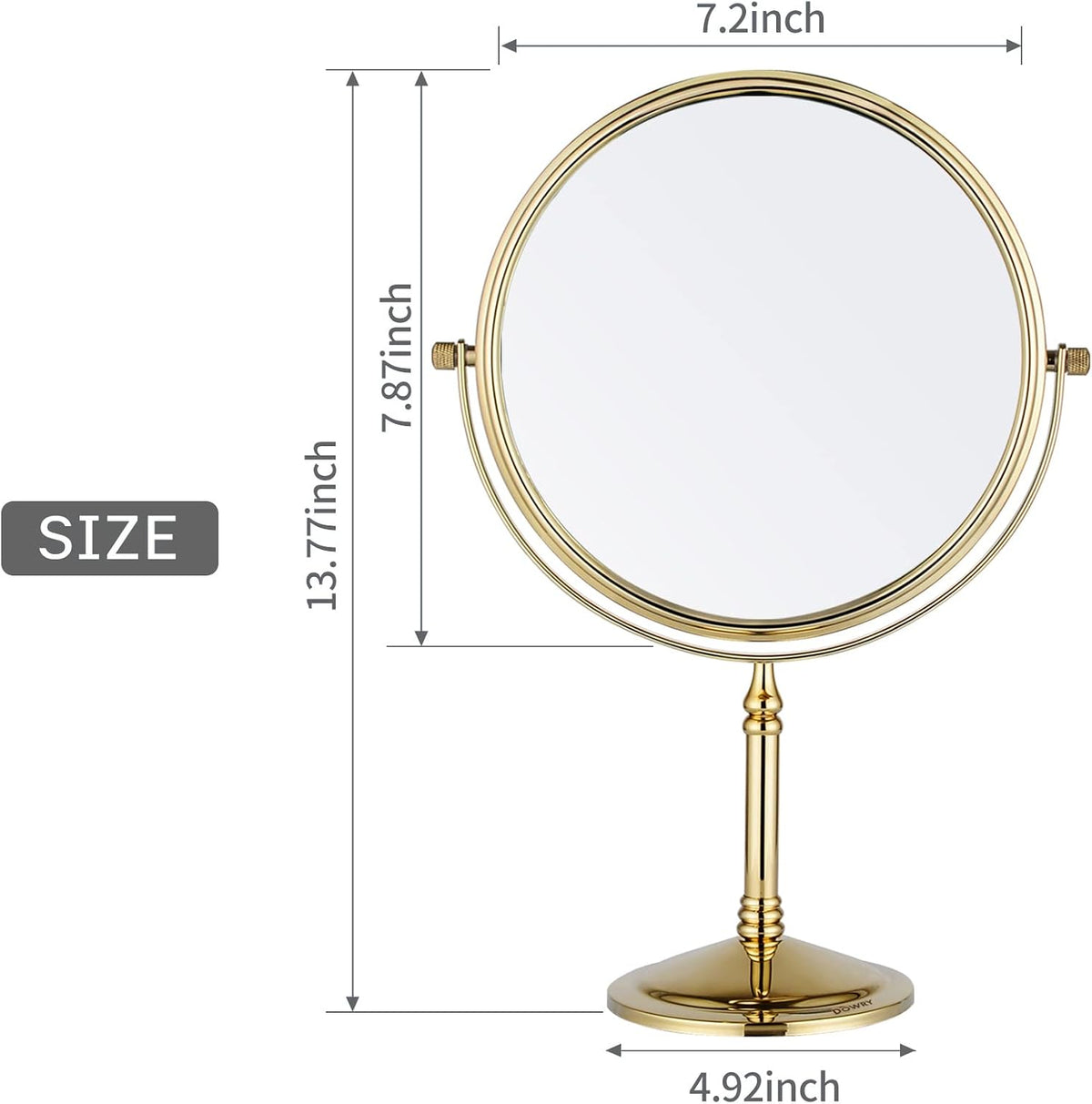 DOWRY Makeup Mirror 10x Magnification Vanity Mirror Tabletop Two-Sided Swivel Gifts for Women Wife Mom Teengirls Gold Finish(10X)