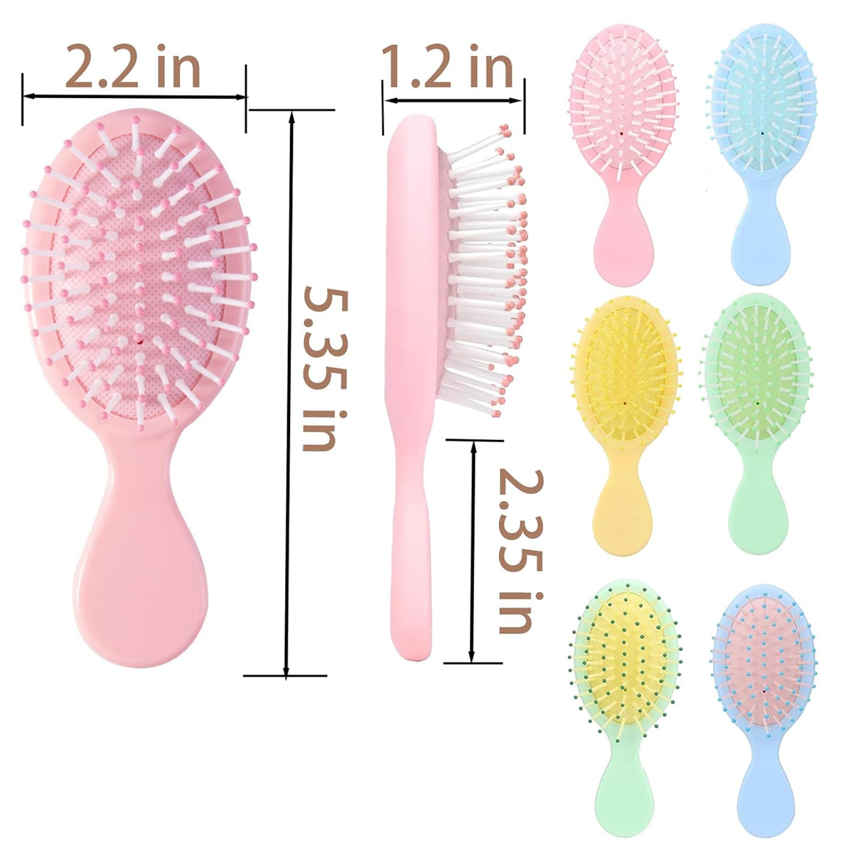 12 pcs Mini Hair Brush,Mini Brush for Most Hair Types | Travel Brush with Exquisite Packag Box,Bridesmaid Party for Gifts Teens Adults,Christmas Stockings Filling Wet Hair Brushes