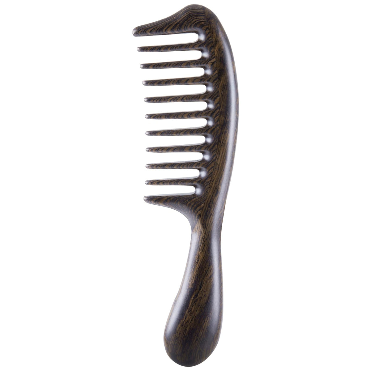 Louise Maelys Wooden Wide Tooth Hair Comb for Curly Detangling Sandalwood | Anti Static Smooth Teeth Reduce Snagging Breakage Scalp Massage Travel Friendly Size Grooming Gentle Hair Care Tool