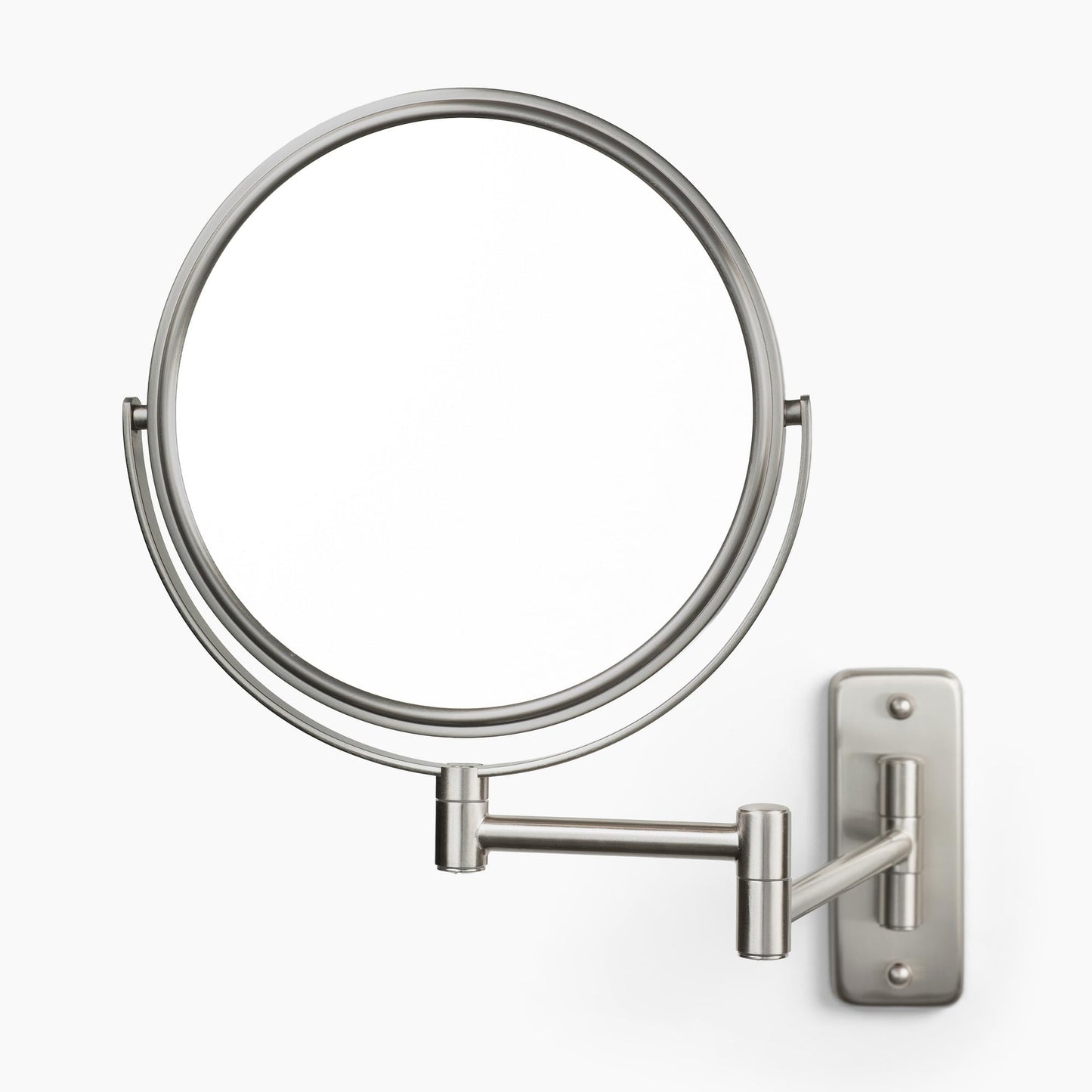 JERDON Wall-Mounted Makeup Mirror - 5X Magnification - Black - JP7506BK | 8" Round Frame, 13.5" Wall Extension Arm