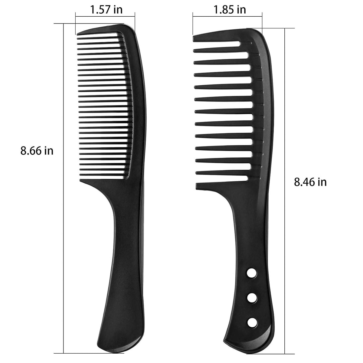 2-Pack Professional Comb Set - Wide + Fine Tooth | Unisex for All Hair Types (Curly/Straight/Thick), Enhanced Anti-Tangling