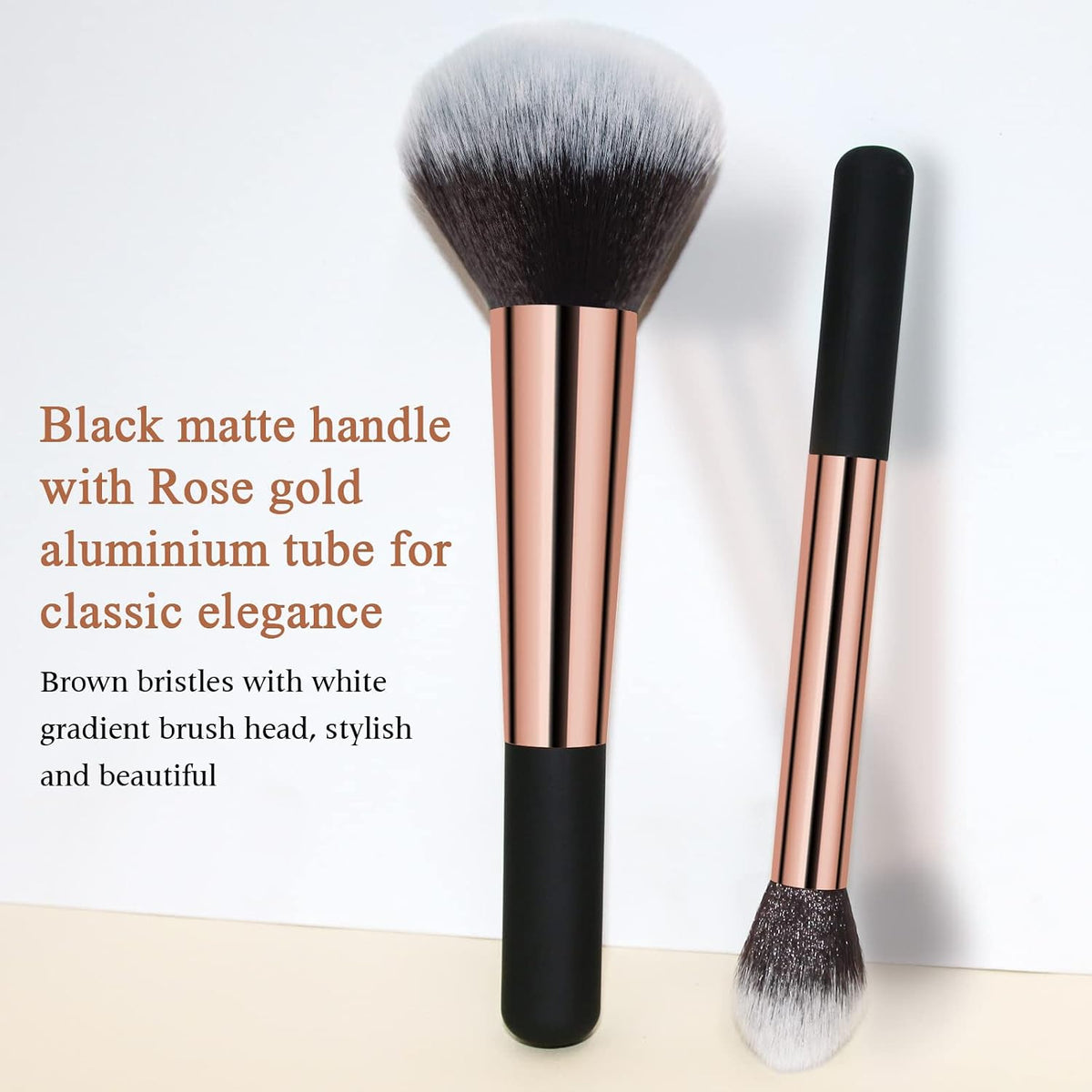 Makeup Brushes, Large Powder Brush & Foundation Brush Flawless Finish | for Highlighter, Loose Powder, Blush, Cream, Contour, Concealer, Blending Liquid, Cruelty-Free
