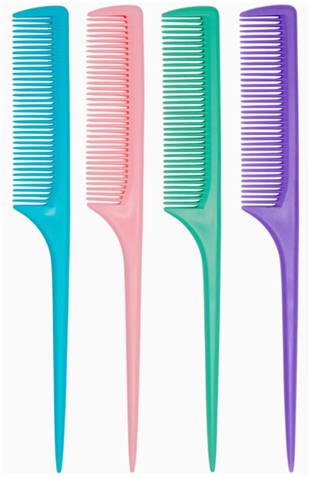 4 Pcs Rat Tail Comb Set for Women -Fine Tooth Styling comb with Pick, Anti-Static Heat Resistant Teasing Comb,Professional Hair Parting Tools for Smooth Detangling, Updos & Salon-Perfect Hairstyles.