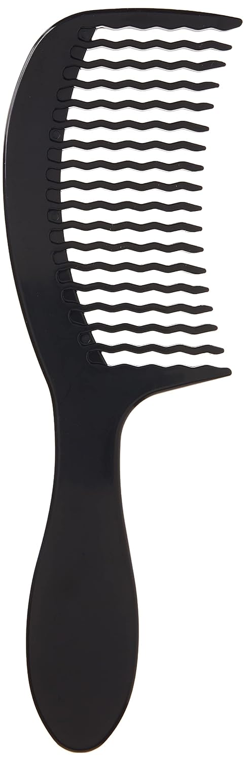 Wet Brush Detangling Comb, Black - Wide Tooth Hair Detangler with WaveTooth Design That Gently and Glides Through Tangles - Brush Throough Conditioner and Hair Masks - Gentle On Scalp and Pain-Free