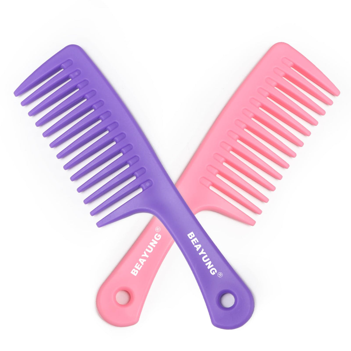 2PCS Large Wide Tooth Comb, Shower Combs, Hair comb for wet curly hair, Durable Hair Brush for Best Styling and Professional Hair Care(1Black,1White)