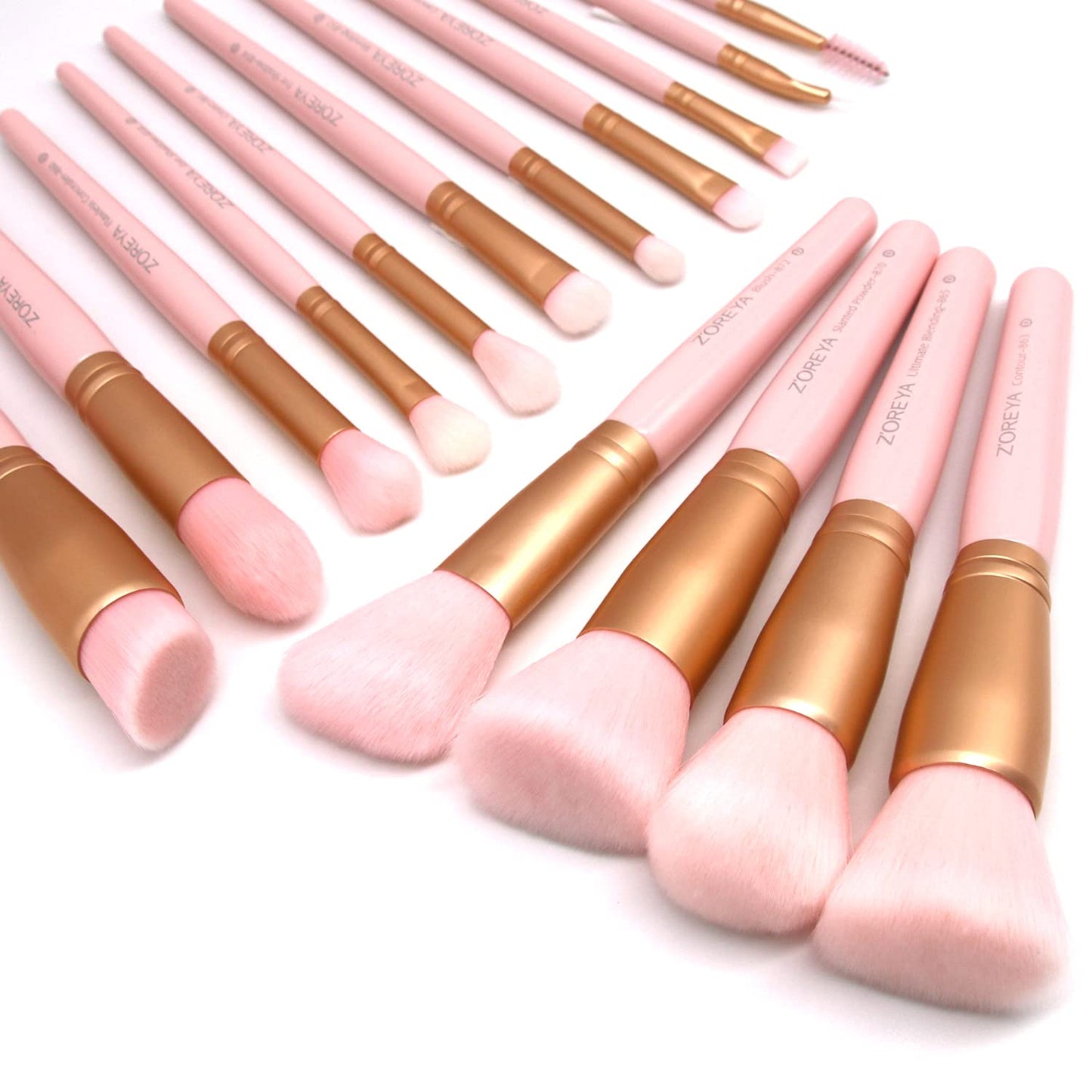 Raffaello Makeup Brushes 15Pcs Makeup Brush Set Premium Synthetic Bristles | for Powder, Foundation, Contour, Blush, Concealer, Bronzer, Buffing, Eye Shadow Blending Liner