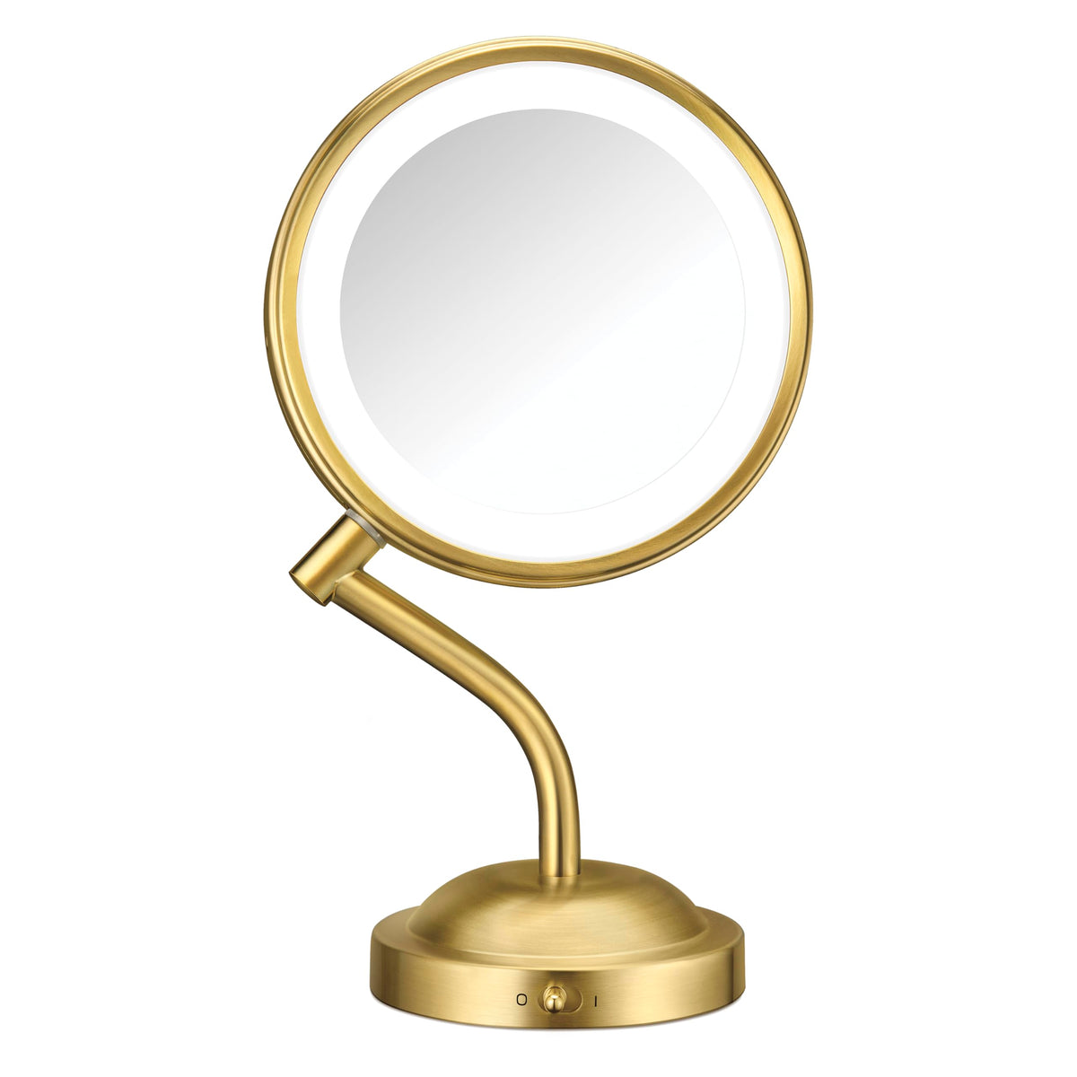 Conair Lighted Makeup Mirror, LED Vanity Mirror, 1X/10X Magnifying Mirror, Double Sided, Battery Operated in Rose Gold