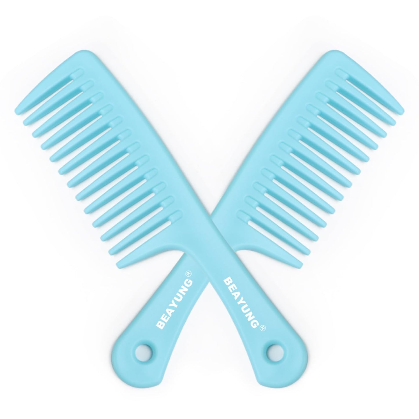 2PCS Large Wide Tooth Comb, Shower Combs, Hair comb for wet curly hair, Durable Hair Brush for Best Styling and Professional Hair Care(1Black,1White)